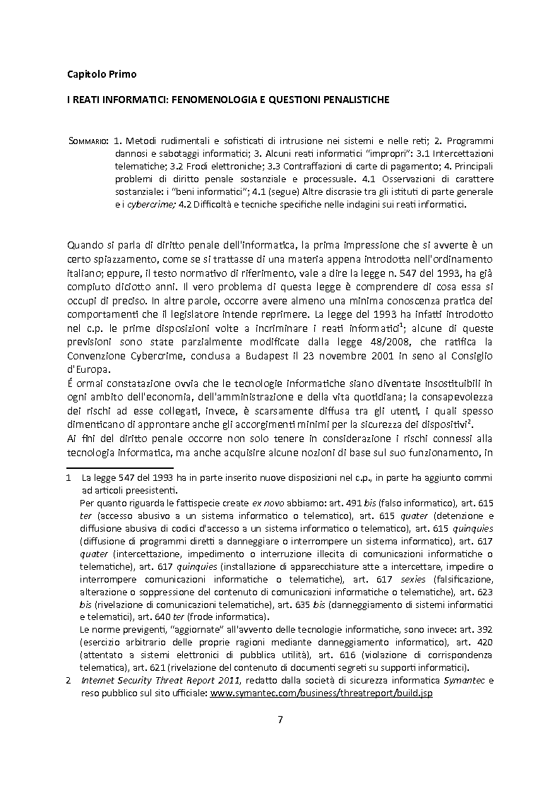 Anteprima della tesi: Cybercrime. Analisi empirica e normativa dei reati informatici. La cooperazione internazionale., Pagina 3