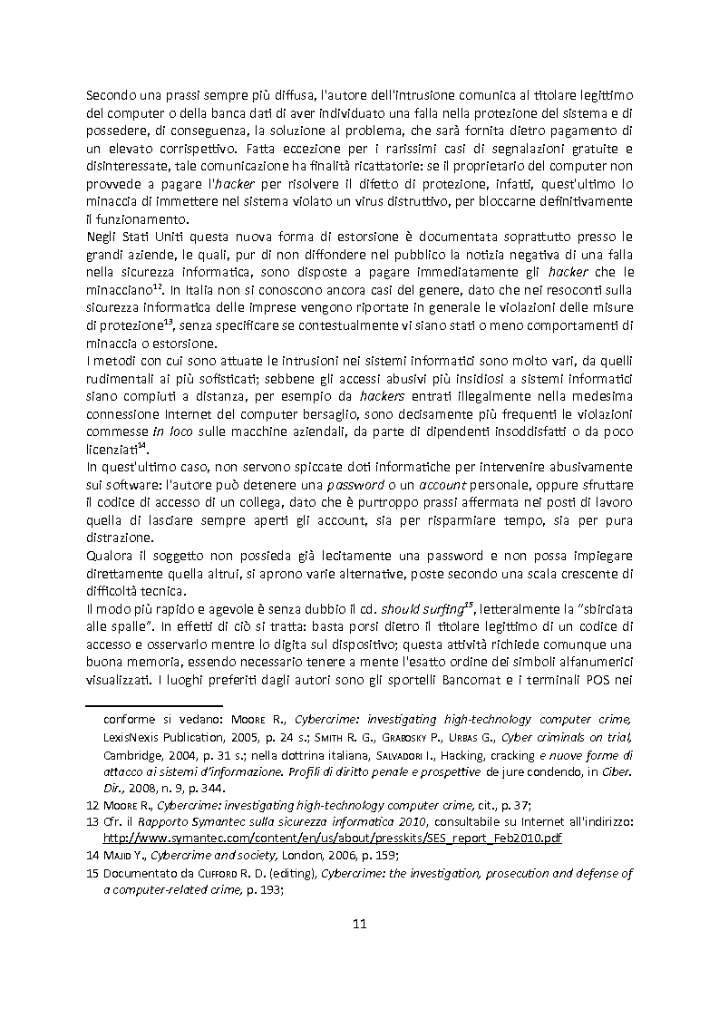 Anteprima della tesi: Cybercrime. Analisi empirica e normativa dei reati informatici. La cooperazione internazionale., Pagina 7