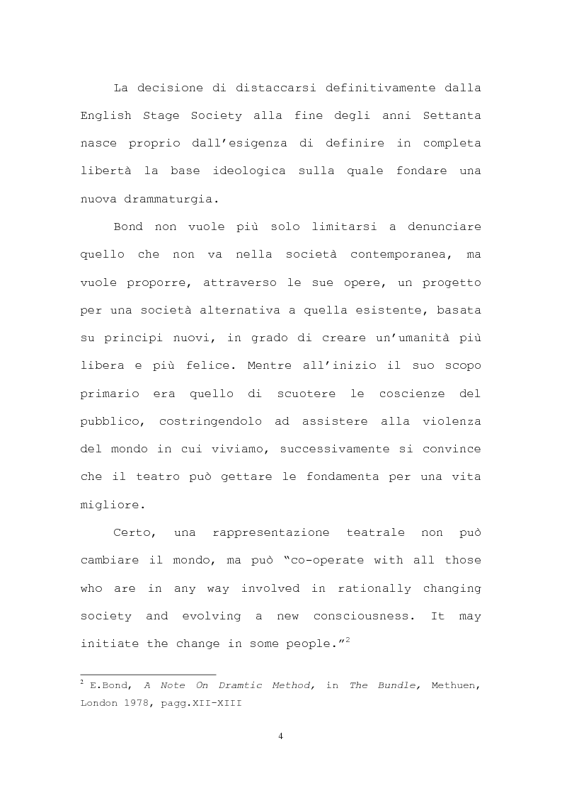 Anteprima della tesi: La più recente produzione teatrale di Edward Bond, Pagina 4