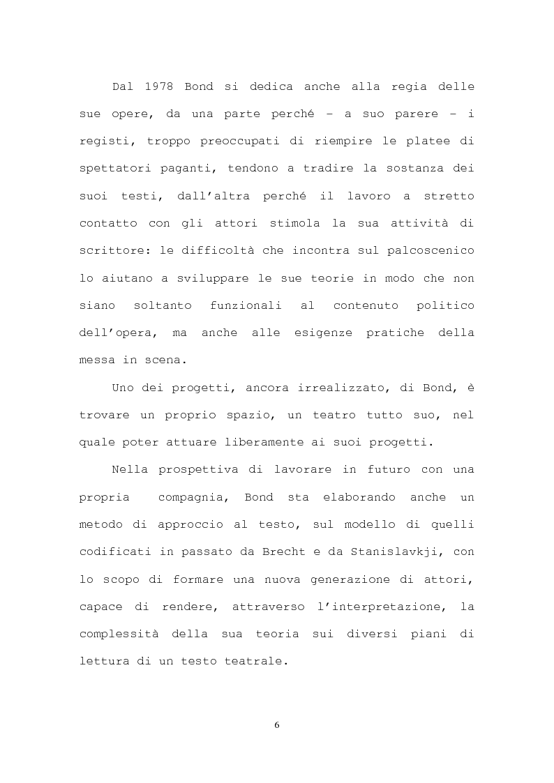 Anteprima della tesi: La più recente produzione teatrale di Edward Bond, Pagina 6