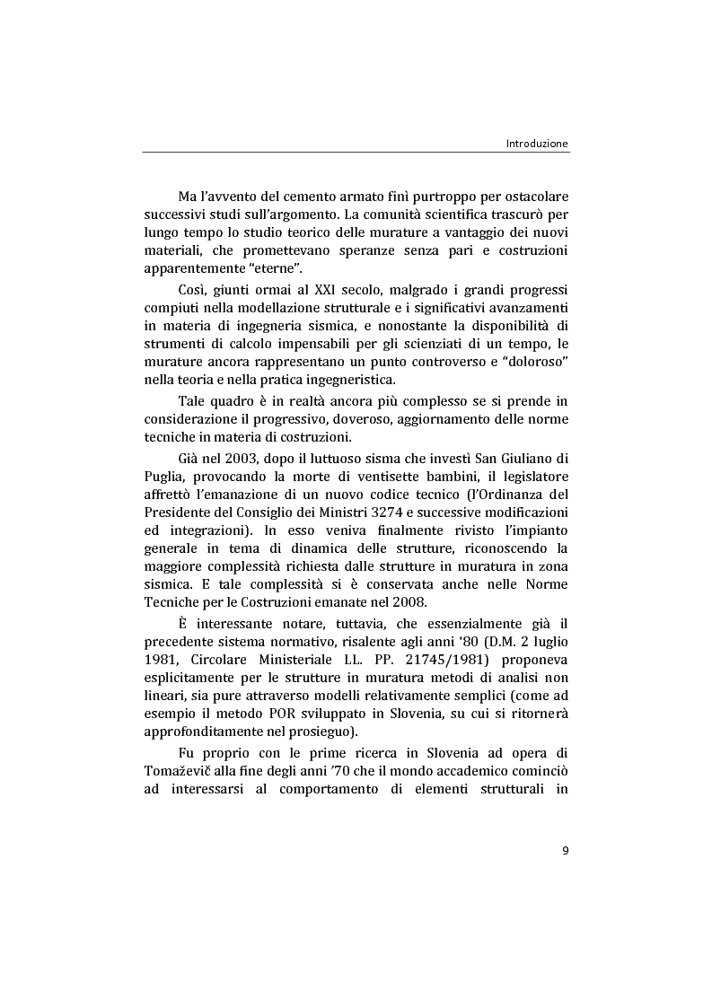 Anteprima della tesi: Analisi non lineare di pareti murarie sotto azioni orizzontali: modellazione a telaio Equivalente, Pagina 10