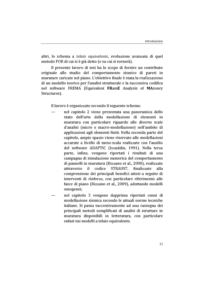 Anteprima della tesi: Analisi non lineare di pareti murarie sotto azioni orizzontali: modellazione a telaio Equivalente, Pagina 12