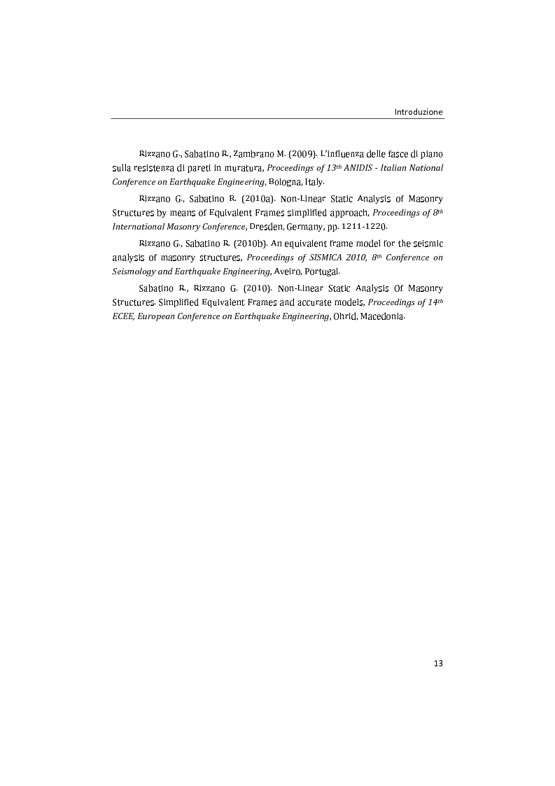 Anteprima della tesi: Analisi non lineare di pareti murarie sotto azioni orizzontali: modellazione a telaio Equivalente, Pagina 14