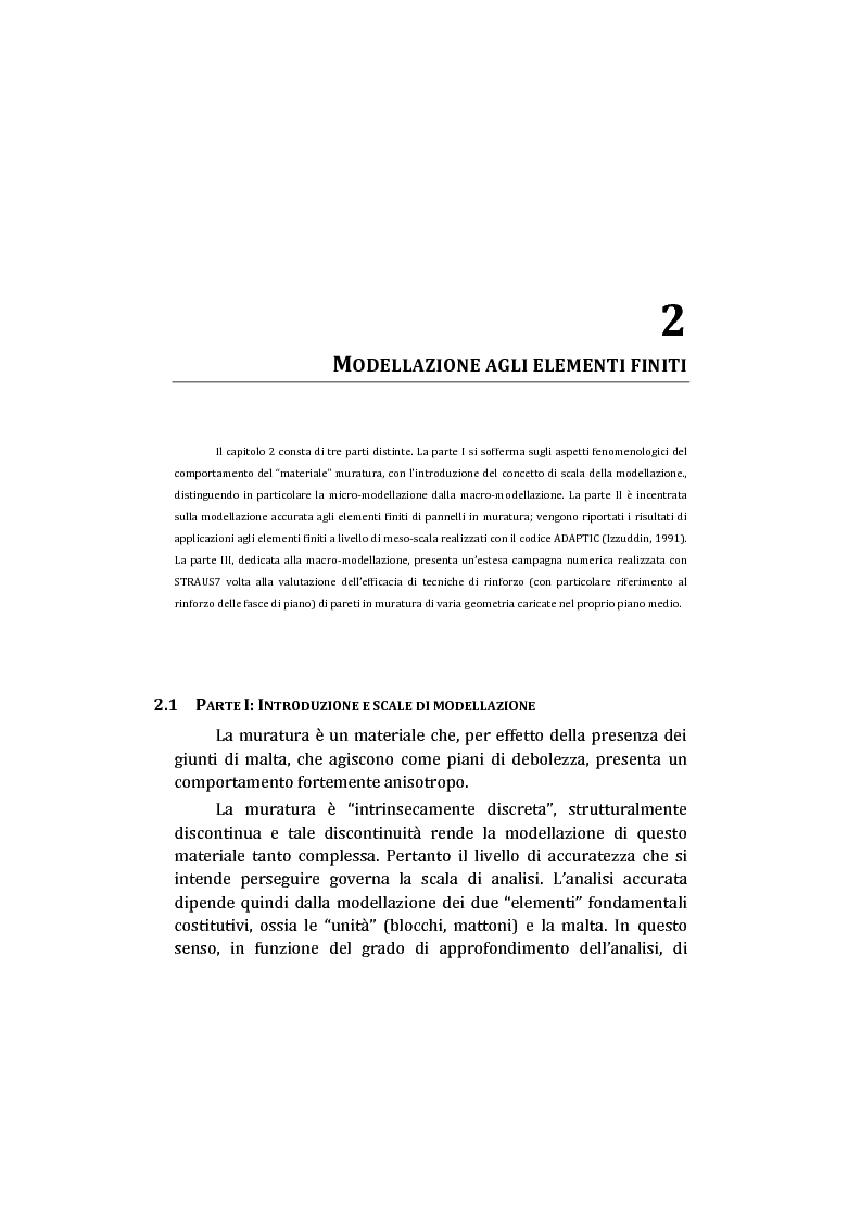 Anteprima della tesi: Analisi non lineare di pareti murarie sotto azioni orizzontali: modellazione a telaio Equivalente, Pagina 16