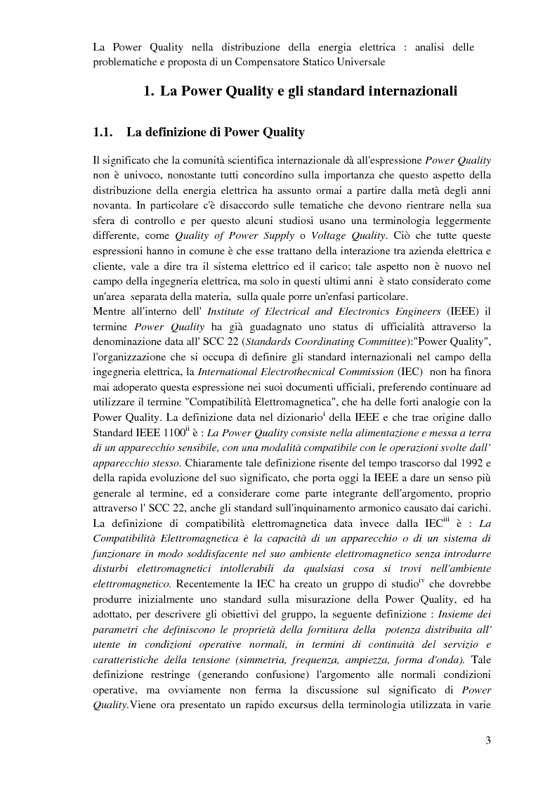 La power quality nella distribuzione della energia elettrica ... Definizione di energia elettrica