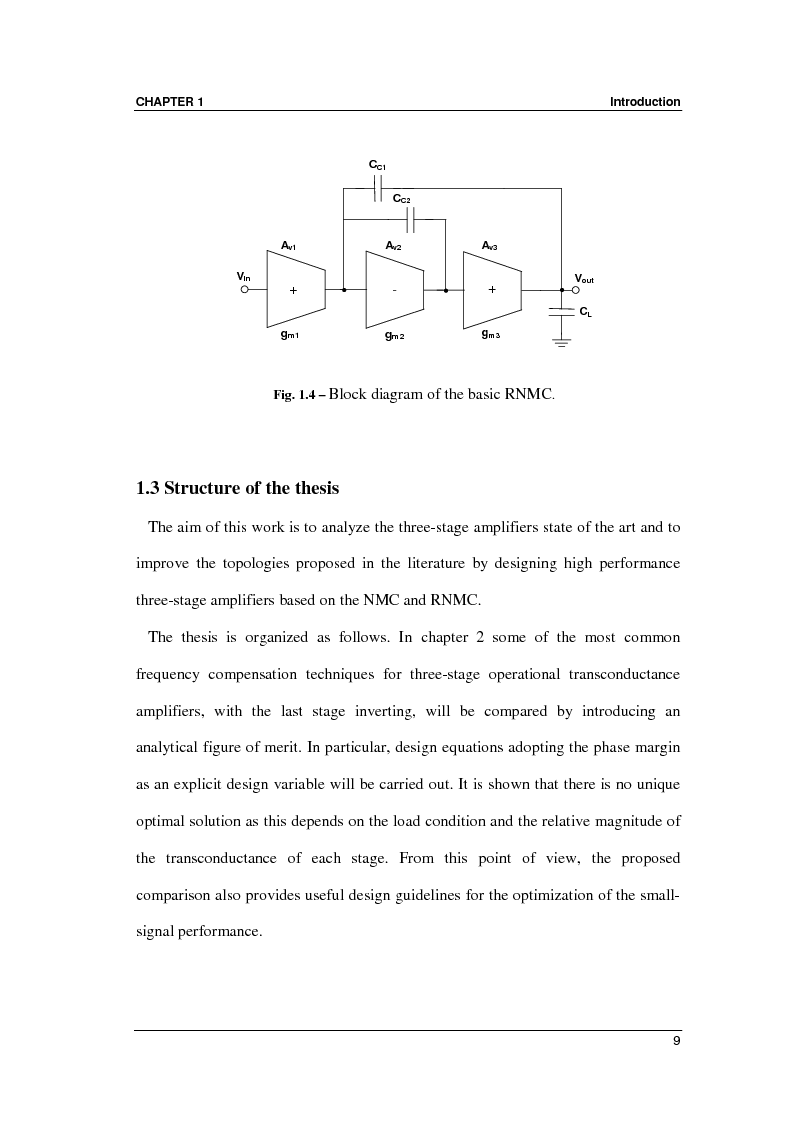 Anteprima della tesi: Nested Miller Compensation topologies: analysis, comparison, design and new solutions, Pagina 12