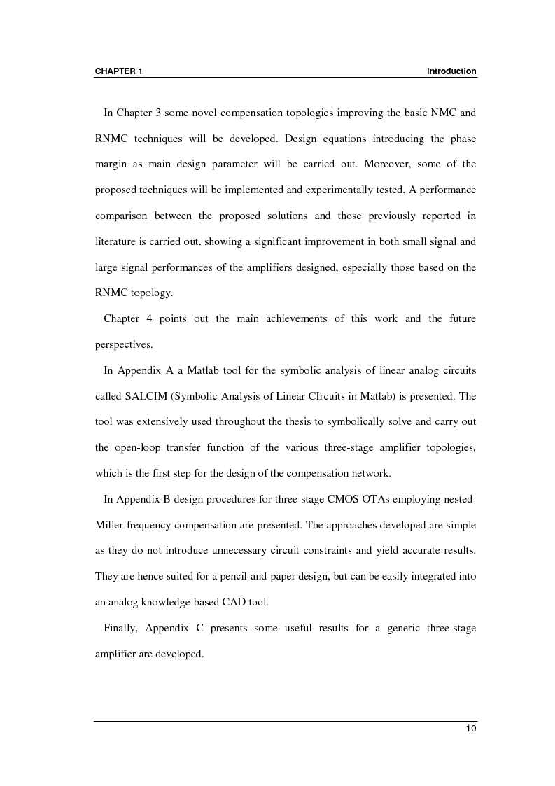 Anteprima della tesi: Nested Miller Compensation topologies: analysis, comparison, design and new solutions, Pagina 13