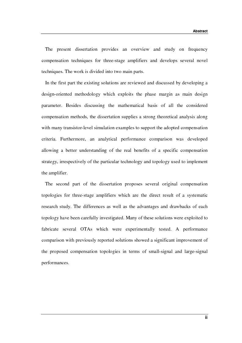 Anteprima della tesi: Nested Miller Compensation topologies: analysis, comparison, design and new solutions, Pagina 3