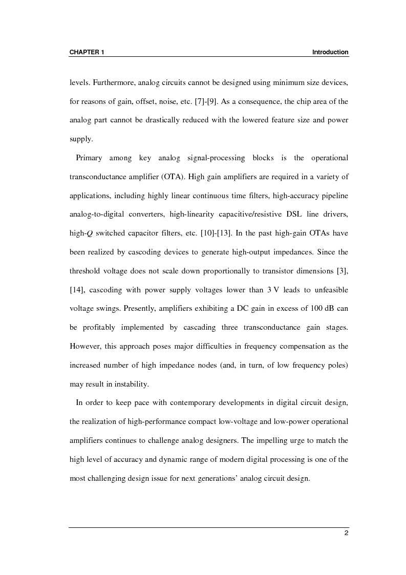 Anteprima della tesi: Nested Miller Compensation topologies: analysis, comparison, design and new solutions, Pagina 5