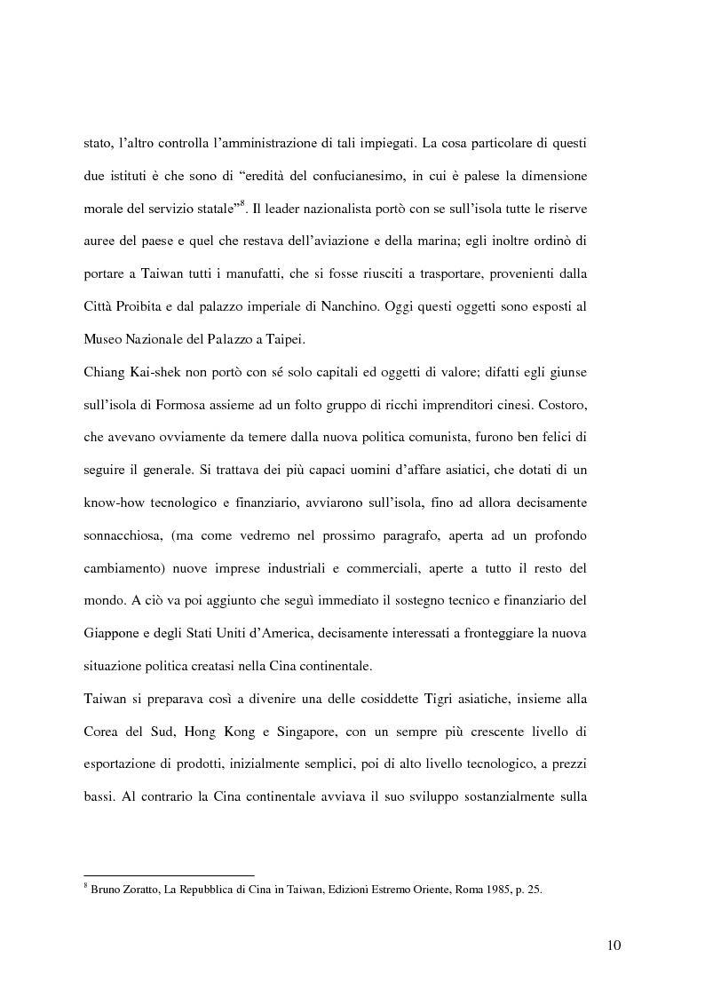 Anteprima della tesi: Taiwan: indipendenza o unificazione con la Cina. Una questione ancora irrisolta., Pagina 11