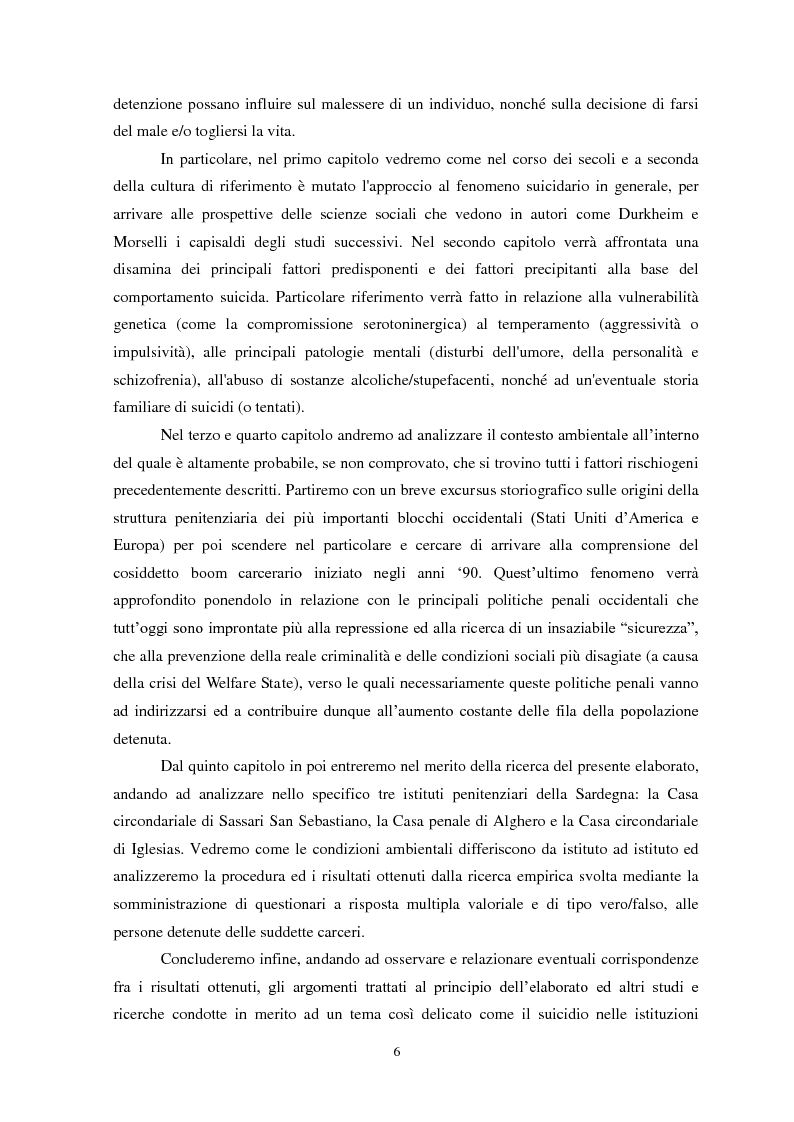 Anteprima della tesi: Il suicidio in carcere: analisi di alcuni istituti penitenziari sardi, Pagina 3