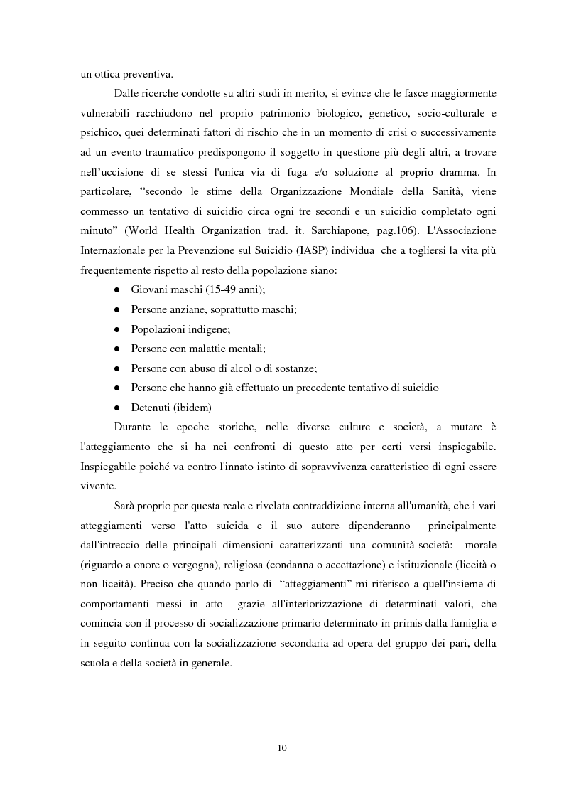 Anteprima della tesi: Il suicidio in carcere: analisi di alcuni istituti penitenziari sardi, Pagina 7