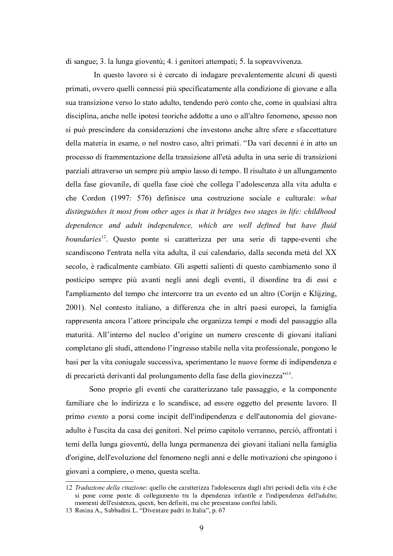 Anteprima della tesi: Il passaggio da gioventù ad età adulta nell'Italia dei primati demografici, Pagina 9