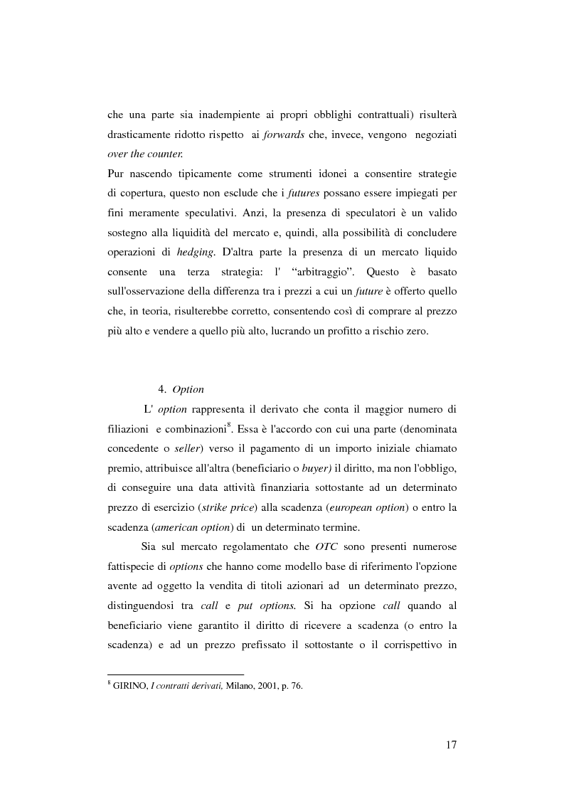 Anteprima della tesi: Gli strumenti finanziari derivati: profili strutturali e funzionali., Pagina 12