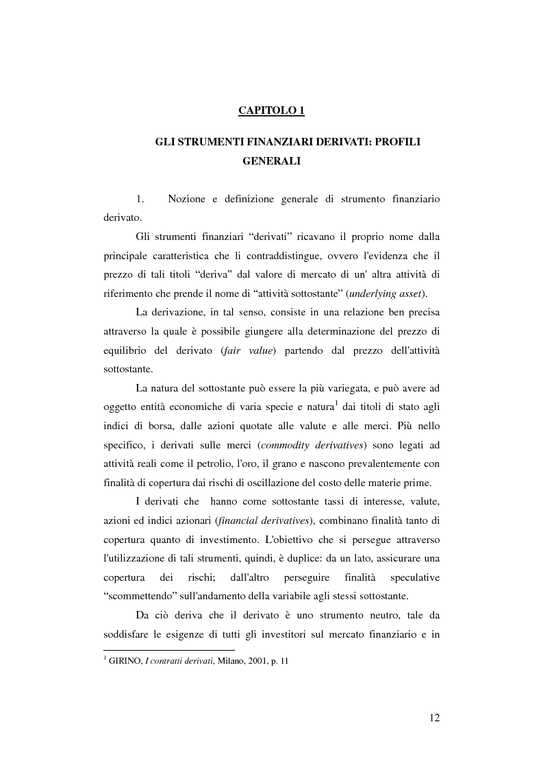 Anteprima della tesi: Gli strumenti finanziari derivati: profili strutturali e funzionali., Pagina 7
