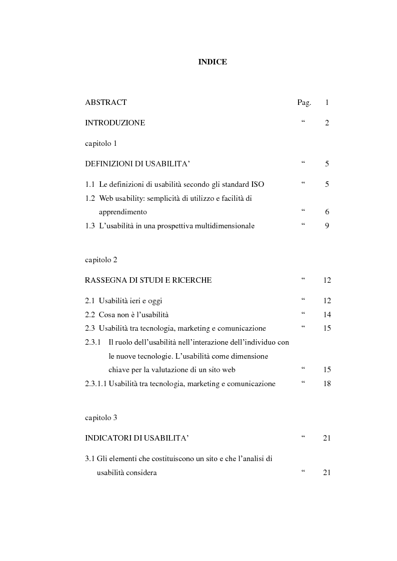 Indice della tesi: Bibliotechediroma.it: usabilità percepita dagli utenti e dagli operatori, Pagina 1