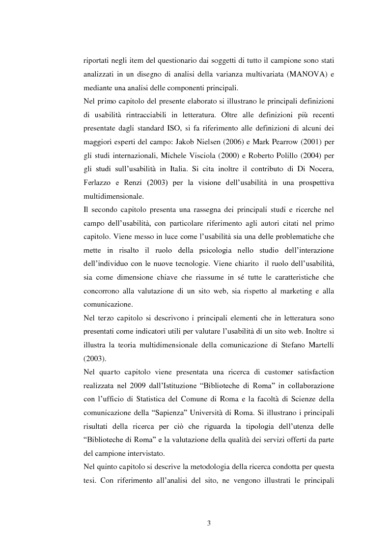 Anteprima della tesi: Bibliotechediroma.it: usabilità percepita dagli utenti e dagli operatori, Pagina 3