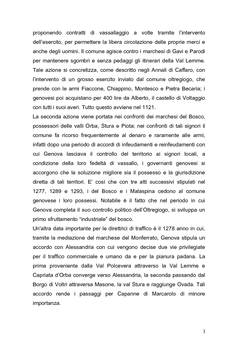 Anteprima della tesi: Le vie Marenche Vie di passaggio per uomini e merci fra Genova e Oltregiogo, Pagina 3