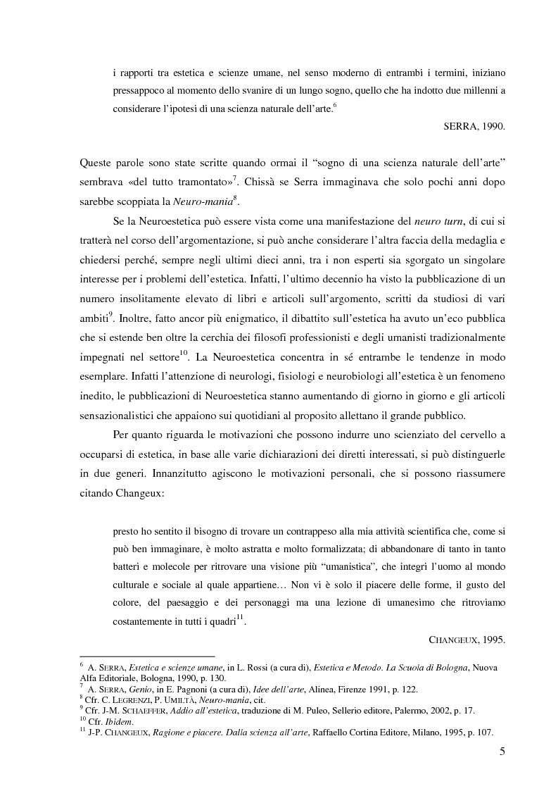 Anteprima della tesi: Il corpo dell'arte. Aspetti e problemi di Neuroestetica, Pagina 3