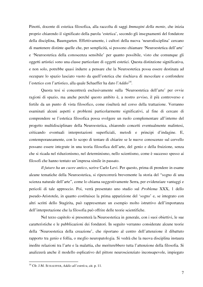 Anteprima della tesi: Il corpo dell'arte. Aspetti e problemi di Neuroestetica, Pagina 5