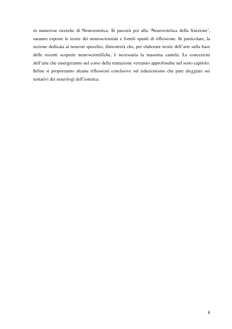 Anteprima della tesi: Il corpo dell'arte. Aspetti e problemi di Neuroestetica, Pagina 6