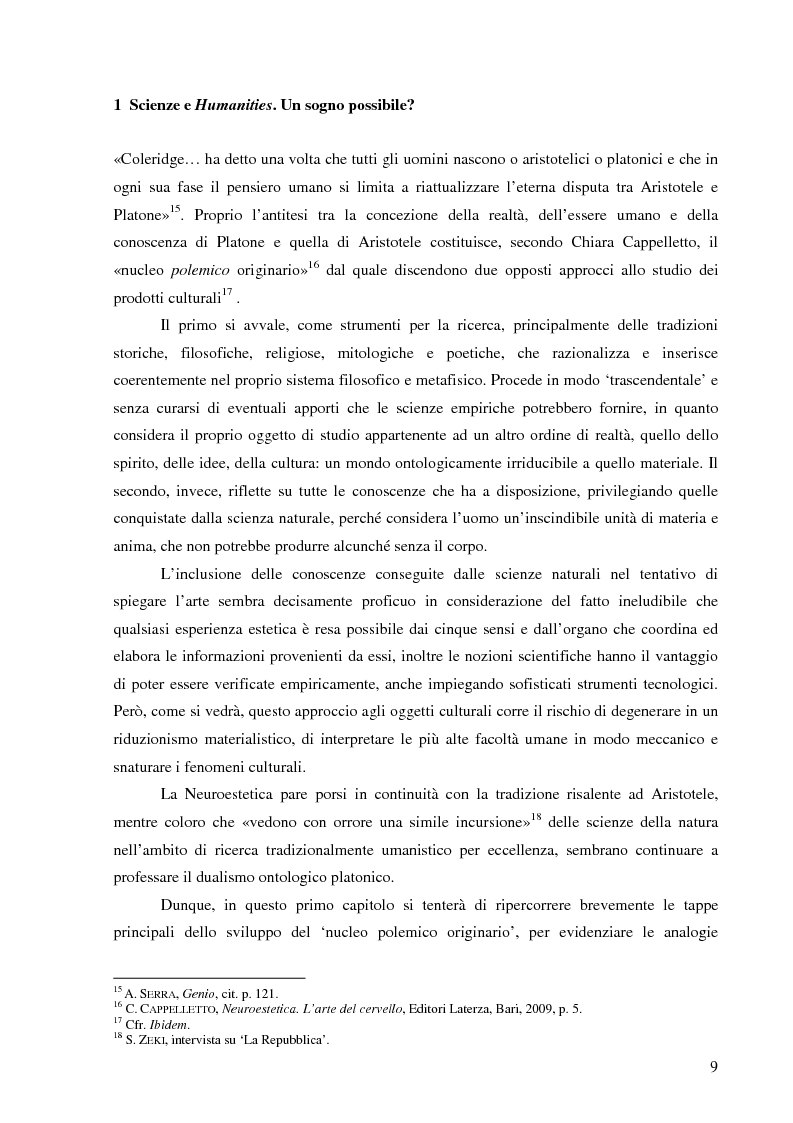 Anteprima della tesi: Il corpo dell'arte. Aspetti e problemi di Neuroestetica, Pagina 7