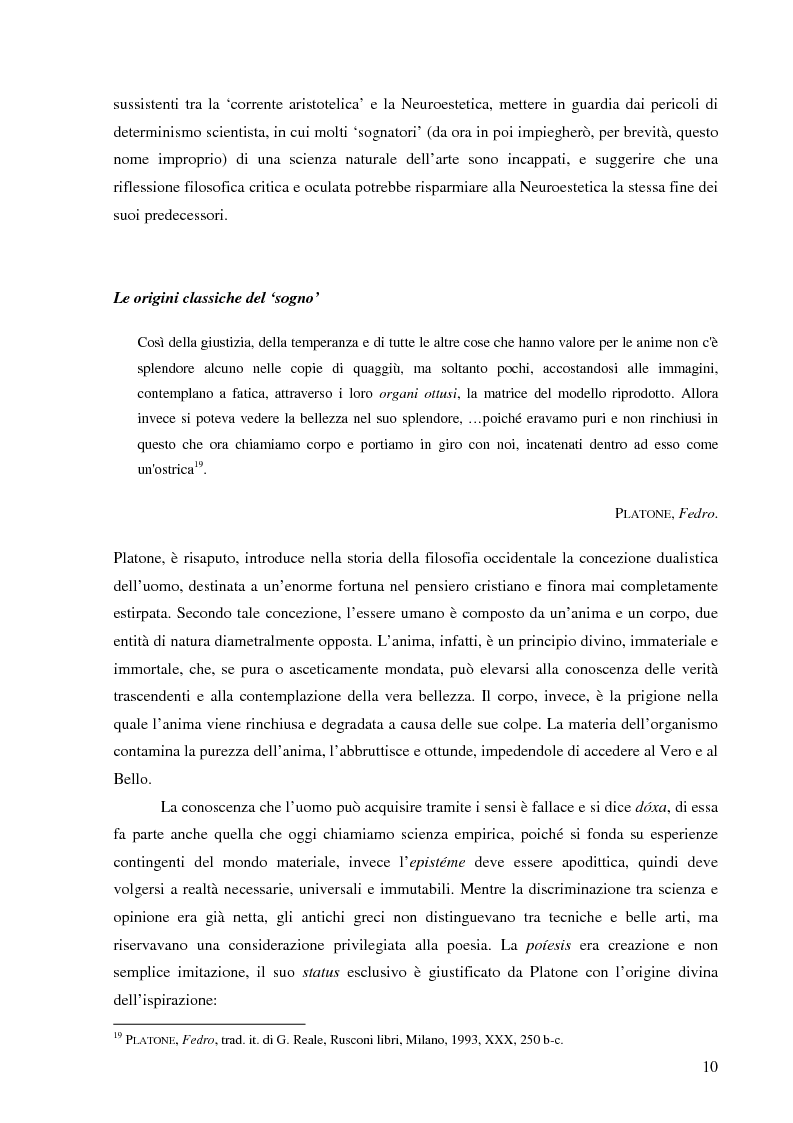 Anteprima della tesi: Il corpo dell'arte. Aspetti e problemi di Neuroestetica, Pagina 8