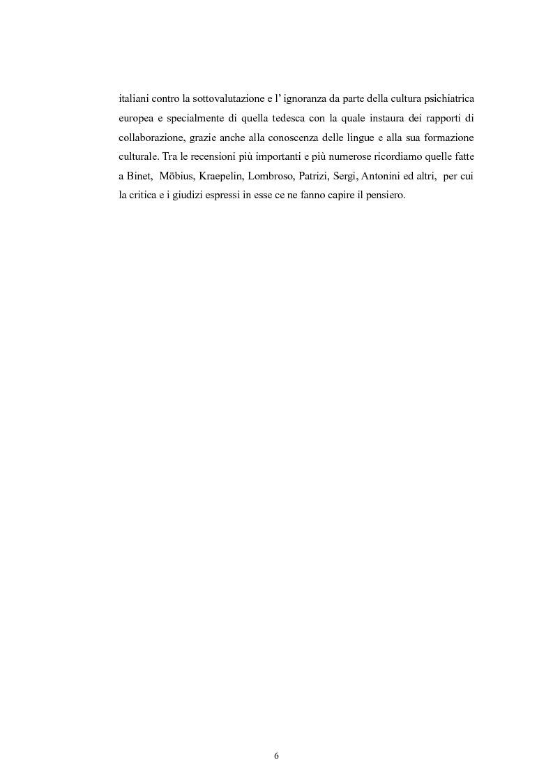 Anteprima della tesi: Per la storia della psichiatria: istituzionalizzazione e dibattito scientifico, Pagina 5