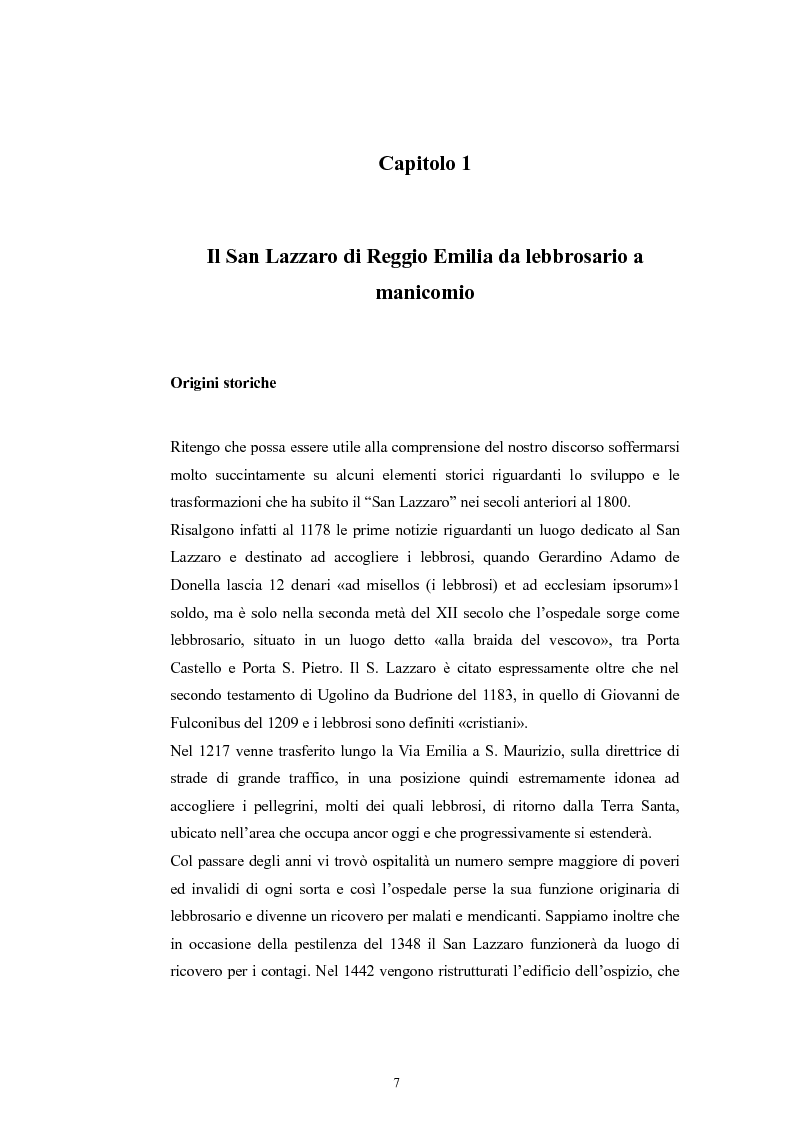 Anteprima della tesi: Per la storia della psichiatria: istituzionalizzazione e dibattito scientifico, Pagina 6