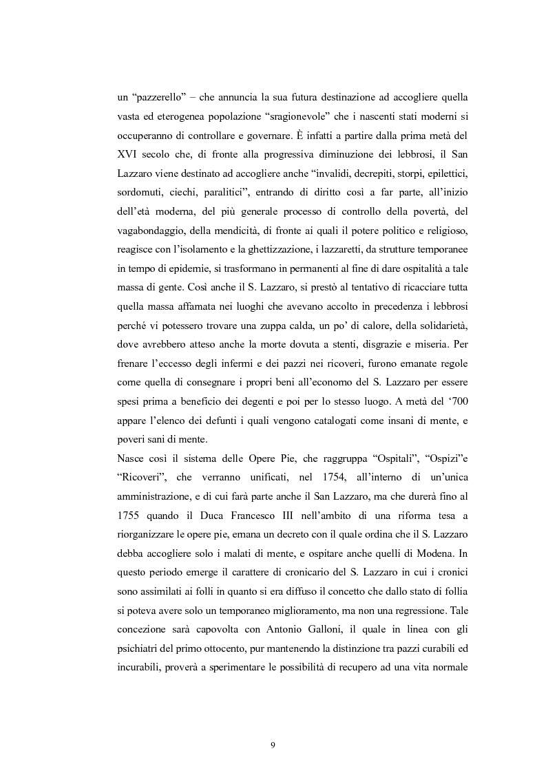 Anteprima della tesi: Per la storia della psichiatria: istituzionalizzazione e dibattito scientifico, Pagina 8