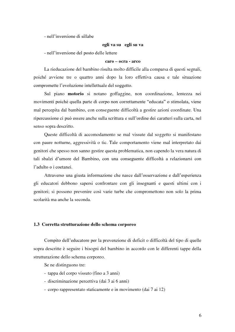 Anteprima della tesi: Formulare un progetto per operatori di psicomotricità sulla base dell'esperienza di tirocinio, Pagina 4