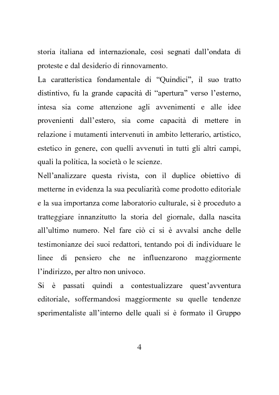 Anteprima della tesi: La rivista Quindici, storia e progetto letterario, Pagina 3