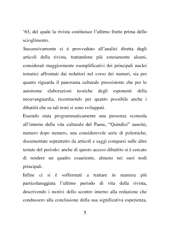 Anteprima della tesi: La rivista Quindici, storia e progetto letterario, Pagina 4