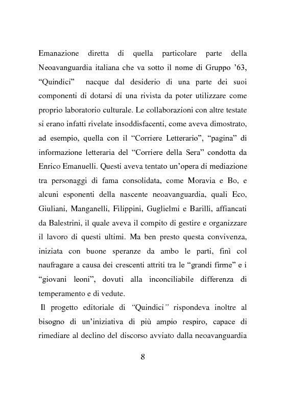 Anteprima della tesi: La rivista Quindici, storia e progetto letterario, Pagina 7