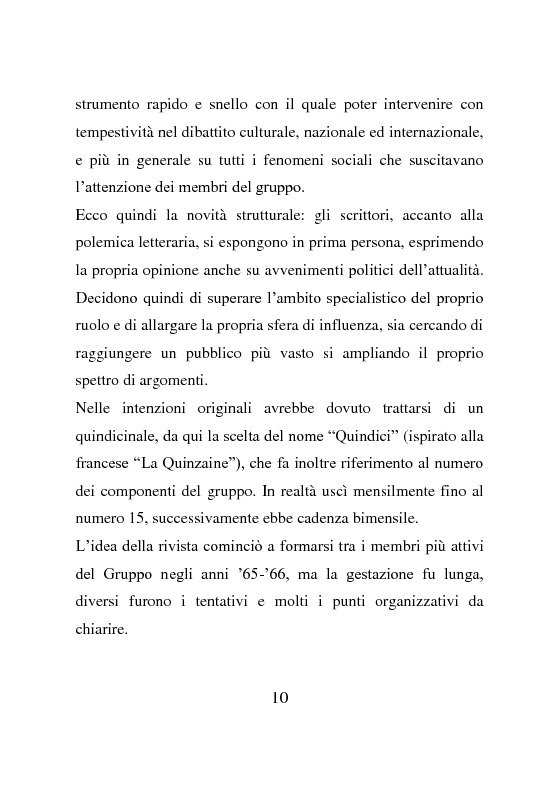 Anteprima della tesi: La rivista Quindici, storia e progetto letterario, Pagina 9