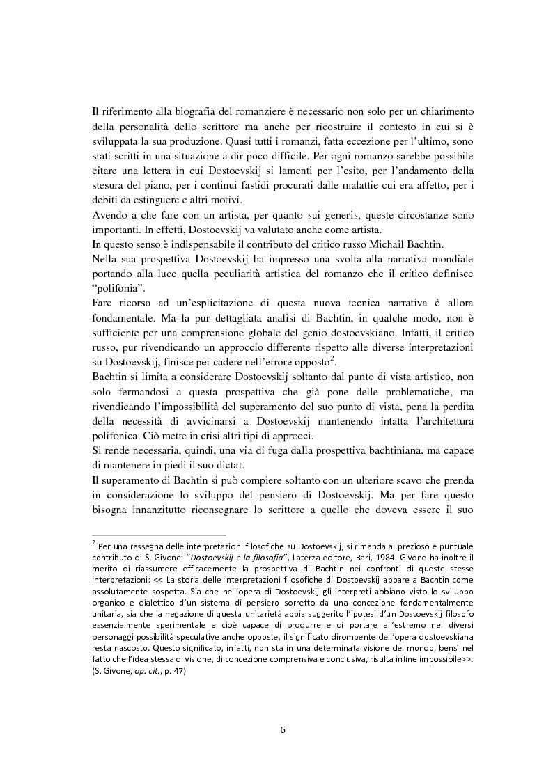 Anteprima della tesi: F. Dostoevskij. Antropologia e polifonia, Pagina 3