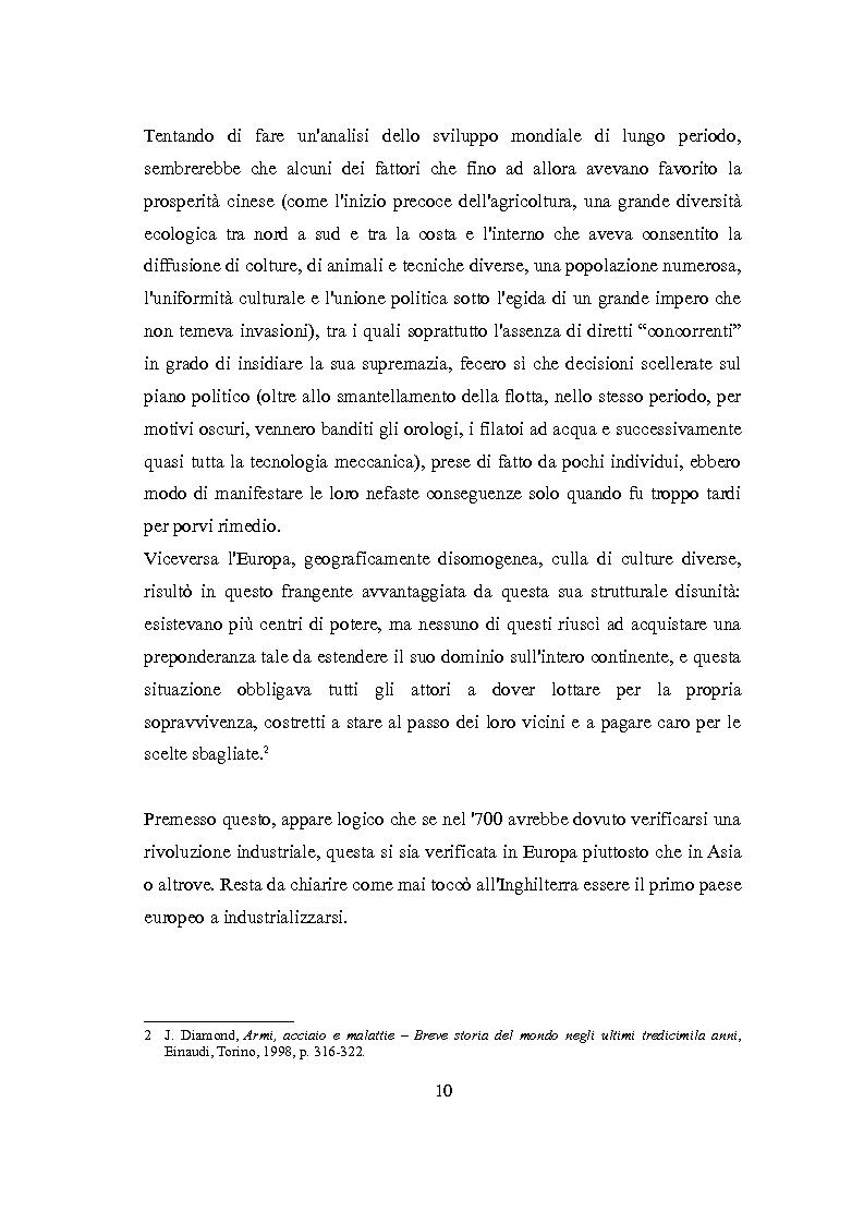 Anteprima della tesi: La Rivoluzione Industriale inglese. Variabili economiche e dibattito storiografico, Pagina 6