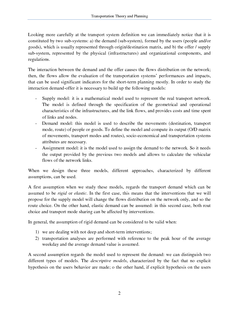 Anteprima della tesi: Transportation Theory and Planning, Pagina 3