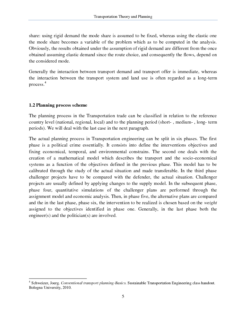 Anteprima della tesi: Transportation Theory and Planning, Pagina 6
