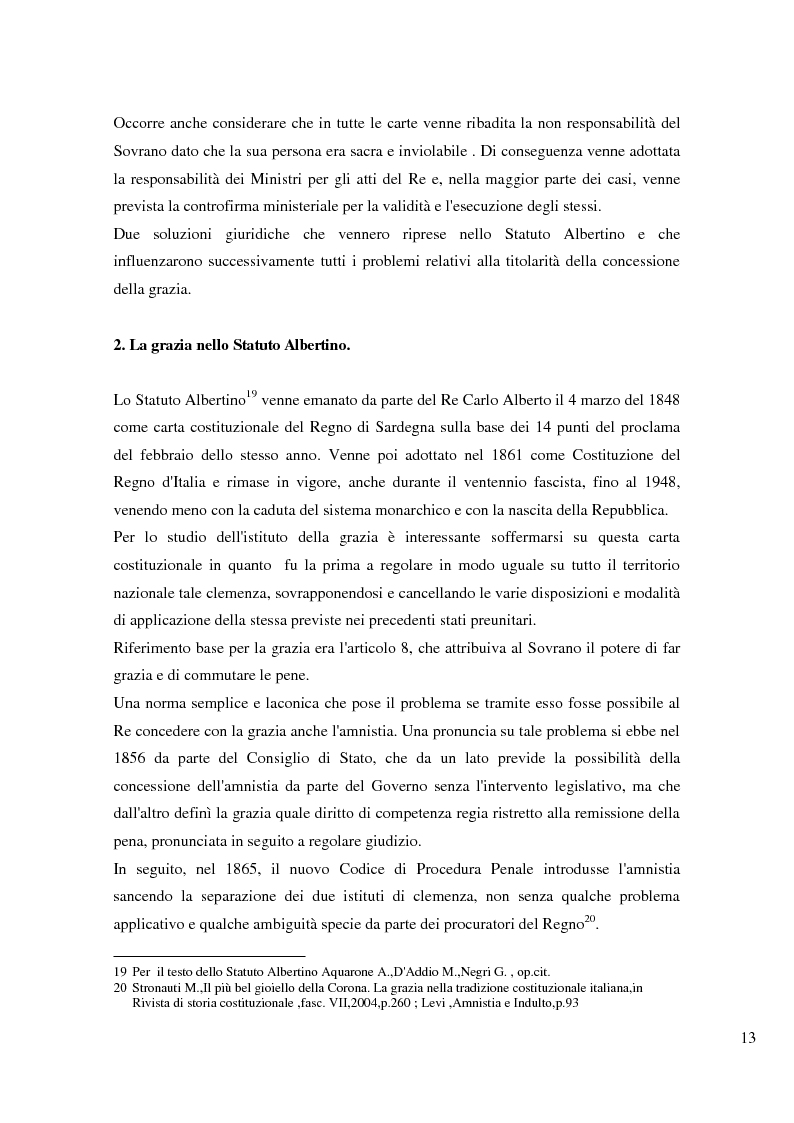 Anteprima della tesi: Il potere di grazia del Presidente della Repubblica, Pagina 10