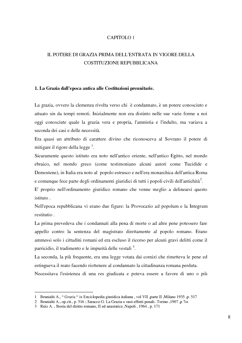 Anteprima della tesi: Il potere di grazia del Presidente della Repubblica, Pagina 5
