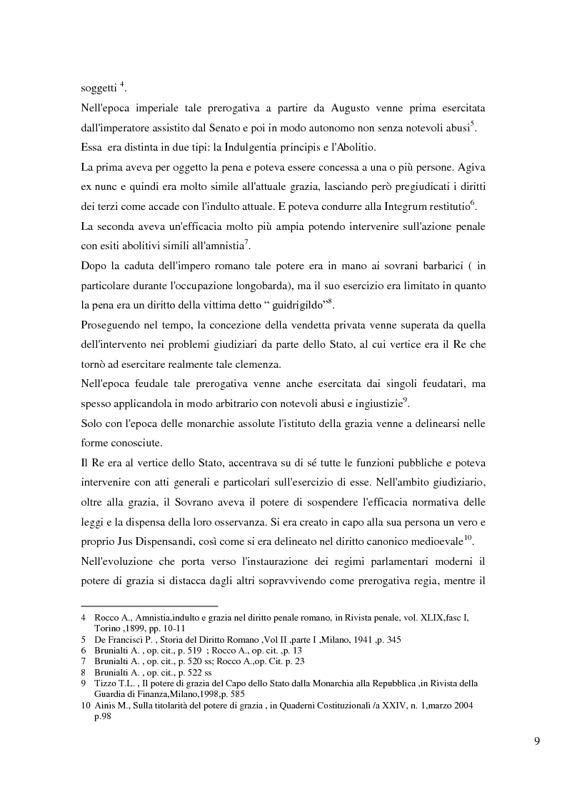 Anteprima della tesi: Il potere di grazia del Presidente della Repubblica, Pagina 6