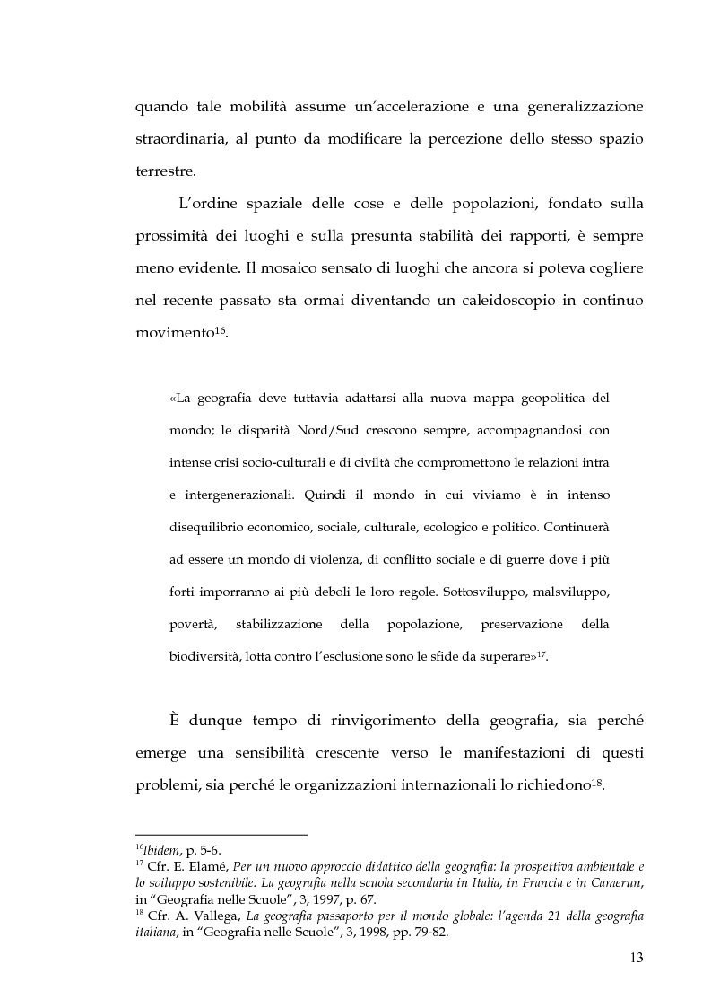 Anteprima della tesi: Percorsi di formazione e aggiornamento per l'insegnamento della geografia nella scuola di base, Pagina 11