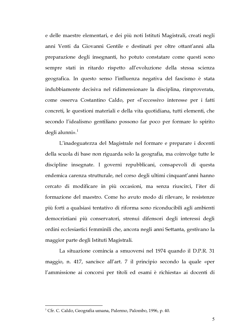 Anteprima della tesi: Percorsi di formazione e aggiornamento per l'insegnamento della geografia nella scuola di base, Pagina 3