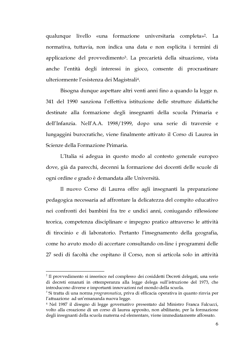 Anteprima della tesi: Percorsi di formazione e aggiornamento per l'insegnamento della geografia nella scuola di base, Pagina 4
