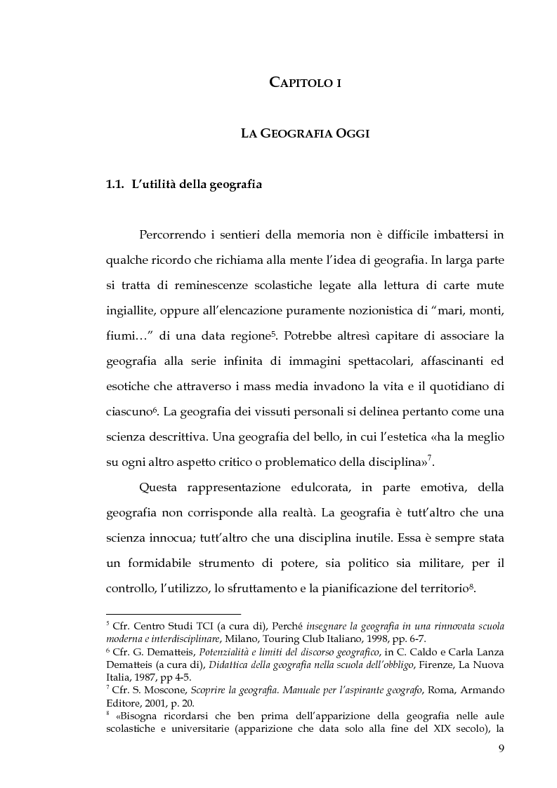 Anteprima della tesi: Percorsi di formazione e aggiornamento per l'insegnamento della geografia nella scuola di base, Pagina 7