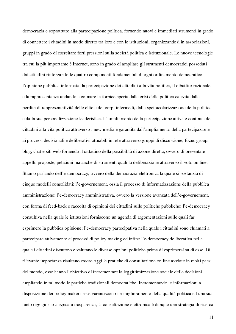 Anteprima della tesi: E-democracy. Tra controllo politico e new media., Pagina 6