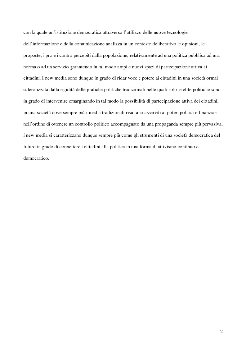 Anteprima della tesi: E-democracy. Tra controllo politico e new media., Pagina 7