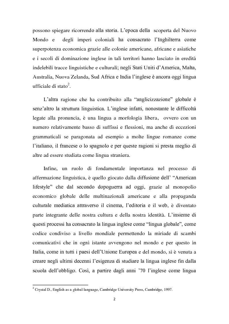 Anteprima della tesi: L'insegnamento della lingua inglese nella scuola primaria attraverso un approccio ludico-comunicativo, Pagina 3
