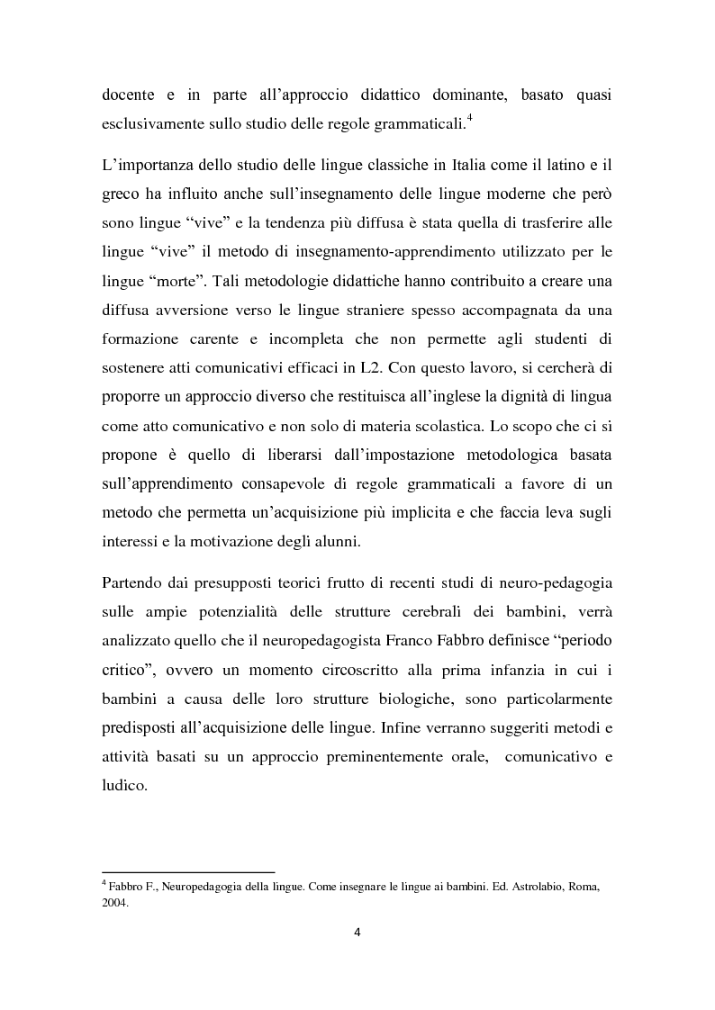 Anteprima della tesi: L'insegnamento della lingua inglese nella scuola primaria attraverso un approccio ludico-comunicativo, Pagina 5